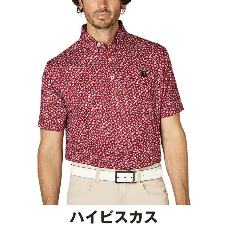 ベストスポーツ FOOTJOY（フットジョイ）製品。FOOTJOY フラワープリント半袖ボタンダウンシャツ 25SS FJ-S25-S14
