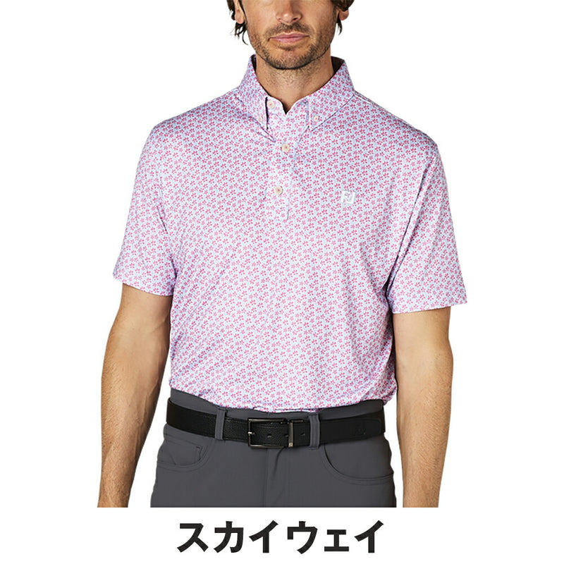 ベストスポーツ FOOTJOY（フットジョイ）製品。FOOTJOY フラワープリント半袖ボタンダウンシャツ 25SS FJ-S25-S14