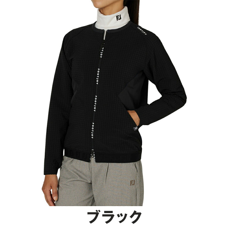 ベストスポーツ FOOTJOY（フットジョイ）製品。FOOTJOY WOMEN'S TWINSOF 撥水ファブリックミックス 長袖フルジップクルーネックジャケット 24FW FJW-F24-O01