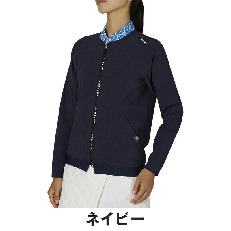 ベストスポーツ FOOTJOY（フットジョイ）製品。FOOTJOY WOMEN'S TWINSOF 撥水ファブリックミックス 長袖フルジップクルーネックジャケット 24FW FJW-F24-O01