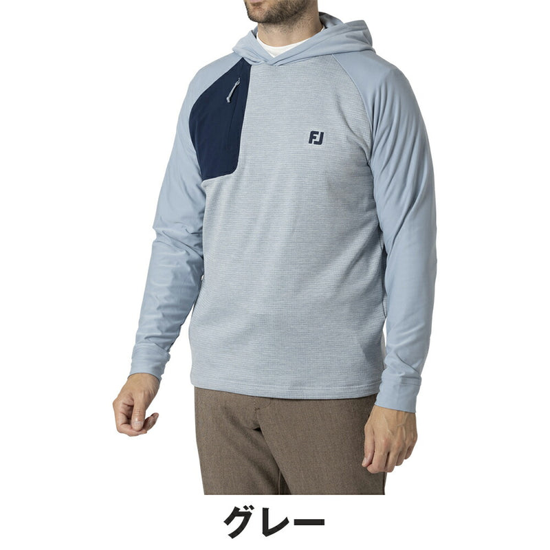 ベストスポーツ FOOTJOY（フットジョイ）製品。FOOTJOY MEN'S ライトウェイトストレッチ 長袖プルオーバーフーディー 24FW FJ-F24-M13