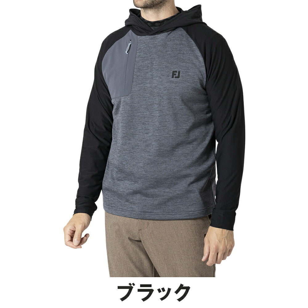 FOOTJOY MEN'S ライトウェイトストレッチ 長袖プルオーバーフーディー