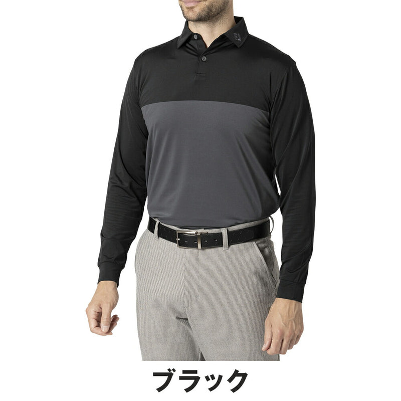 ベストスポーツ FOOTJOY（フットジョイ）製品。FOOTJOY MEN'S トーナルカラーブロック 長袖シャツ 24FW FJ-F24-S16