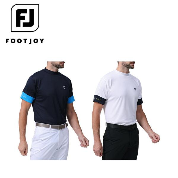 ゴルフ - ウェア FOOTJOY（フットジョイ）製品。FOOTJOY スリーブロゴ半袖モックネックシャツ 24SS FJ-S24-S05