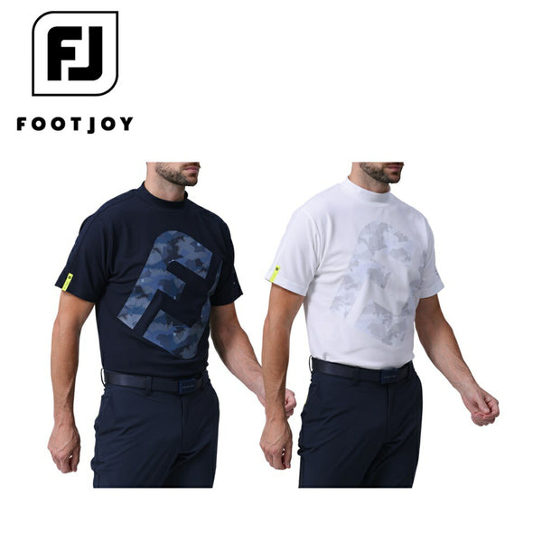 ゴルフ FOOTJOY（フットジョイ）製品。FOOTJOY ビッグFJロゴ半袖モックネックシャツ 24SS FJ-S24-S08