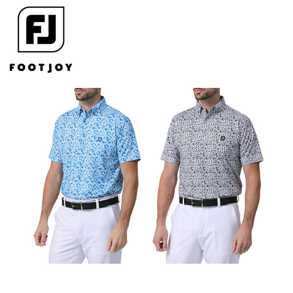 ゴルフ - ウェア FOOTJOY（フットジョイ）製品。FOOTJOY サクラソウプリント半袖ボタンダウンシャツ 24SS FJ-S24-S12