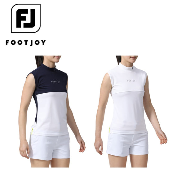 セール品 FOOTJOY（フットジョイ）製品。FOOTJOY ファブリックミックスノースリーブモックネックシャツ 24SS FJW-S24-S06