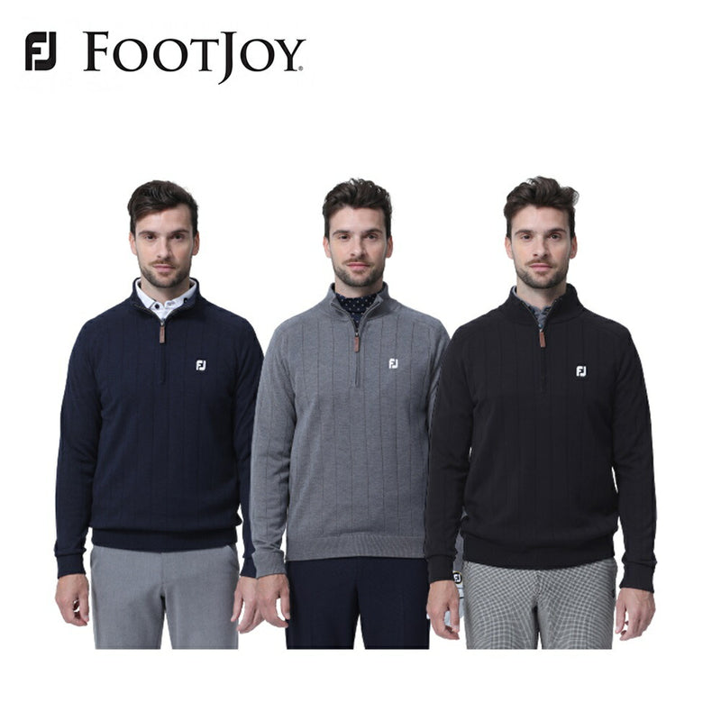 ベストスポーツ FOOTJOY（フットジョイ）製品。FOOTJOY  ウール混ドロップニードルラインジップセーター 23FW FJ-F23-M03