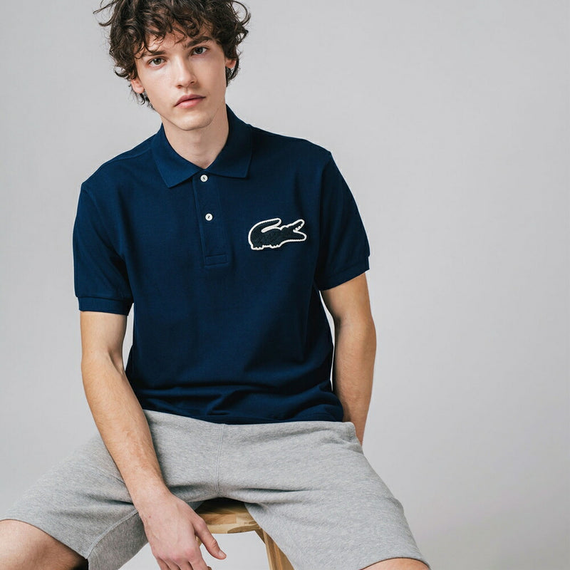 【LACOSTE MENS】 ビッグクロックヴィンテージL1212 メンズ ブラック 4(日本サイズL) ポロシャツ トップス ラコステ