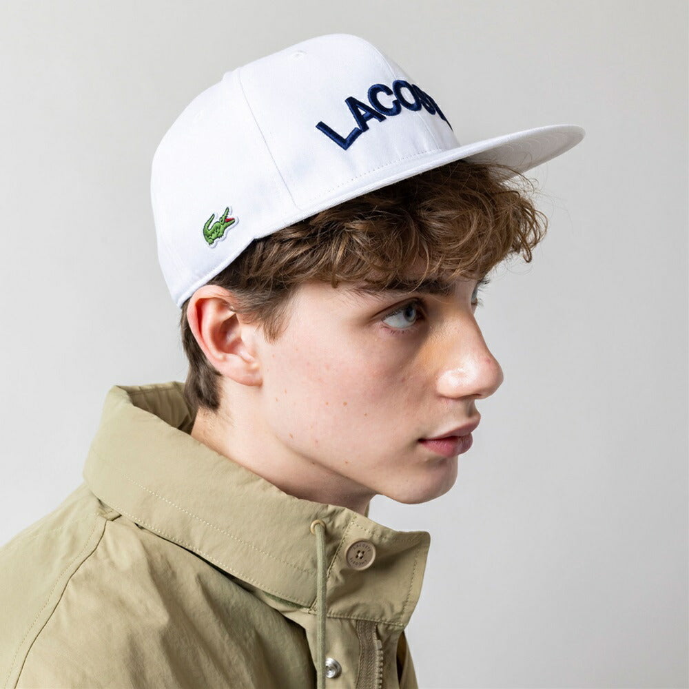 LACOSTE ストレートブリムフラットバイザーBBキャップ 23FW RK1273J-99