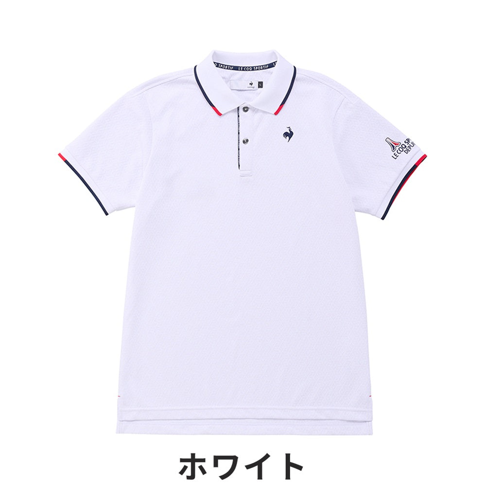 LE coq sportif ストレッチフォーサー ベーシックデザイン半袖ポロシャツ 24SS QGMXJA04 ホワイト / M