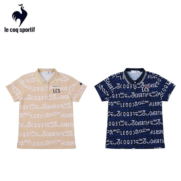 LE coq sportif ストレッチフォーサー ロゴ柄半袖シャツ 24SS QGWXJA03 ネイビー / L