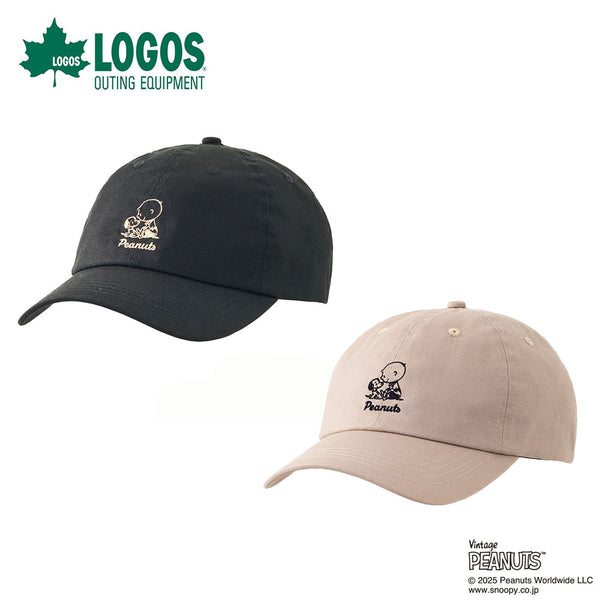 アウトドア LOGOS（ロゴス）製品。LOGOS SNOOPY(PEANUTS 75years) CAP(ブラック) 37500209