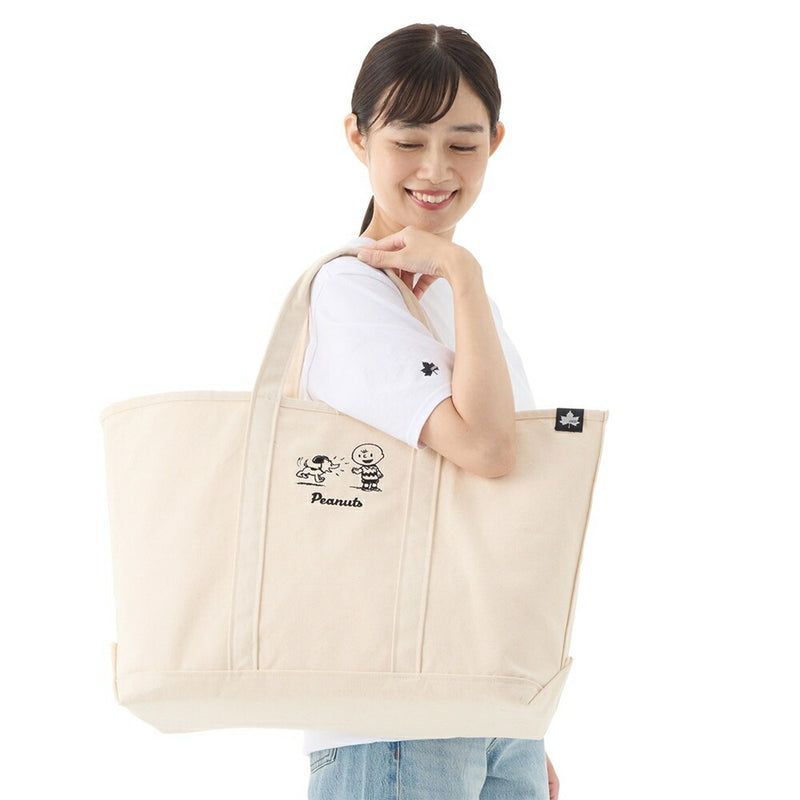 ベストスポーツ LOGOS（ロゴス）製品。LOGOS SNOOPY(PEANUTS 75years) トートバッグ(ホワイト) 37500409