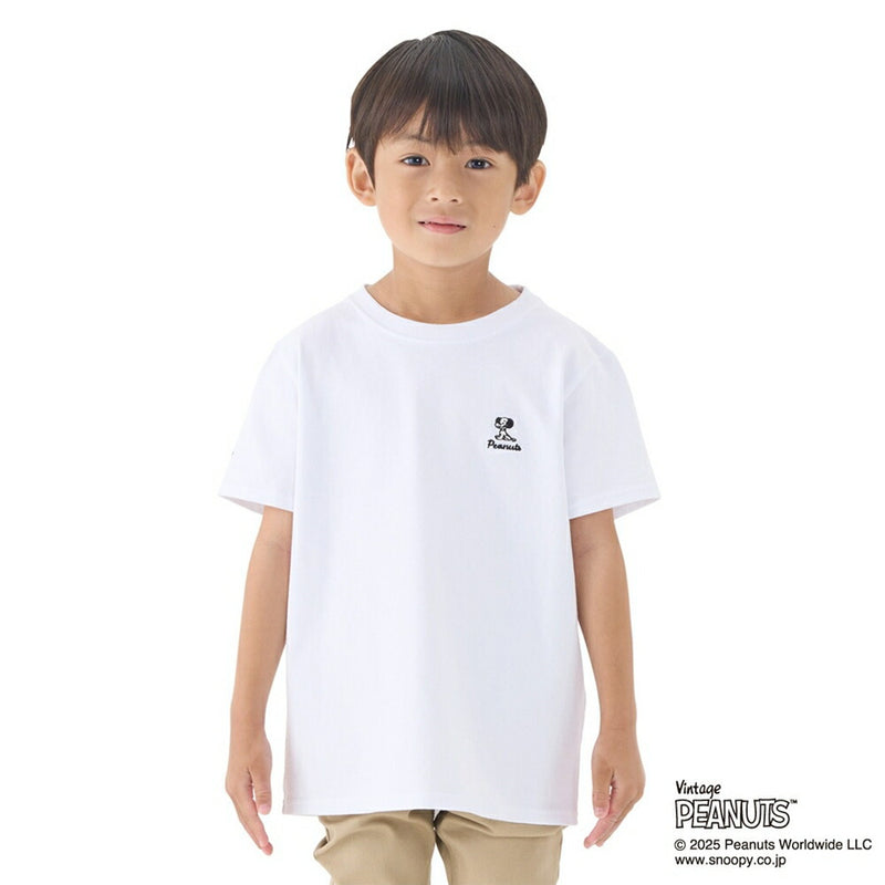 ベストスポーツ LOGOS（ロゴス）製品。LOGOS SNOOPY(PEANUTS 75years) KIDS Tシャツ-BE(チャコールグレー・140) 37560030