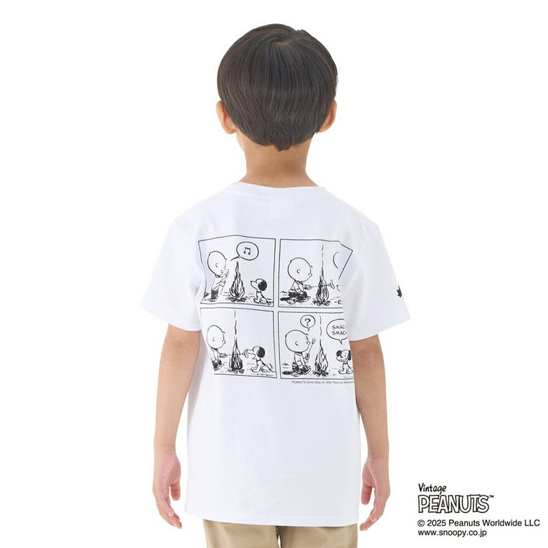 ベストスポーツ LOGOS（ロゴス）製品。LOGOS SNOOPY(PEANUTS 75years) KIDS Tシャツ-BE(チャコールグレー・140) 37560030