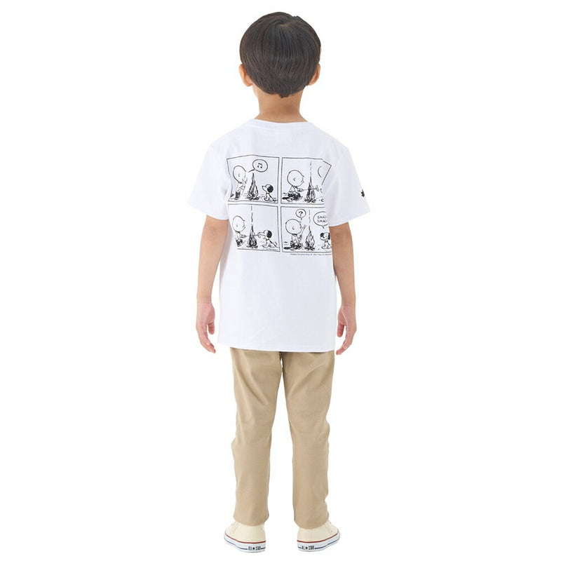 ベストスポーツ LOGOS（ロゴス）製品。LOGOS SNOOPY(PEANUTS 75years) KIDS Tシャツ-BE(チャコールグレー・140) 37560030