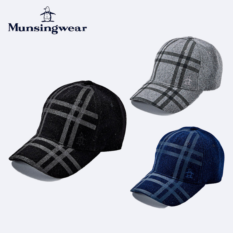 ベストスポーツ Munsingwear（マンシングウェア）製品。Munsingwear シャドーチェックプリント キャップ 23FW MGBWJC02