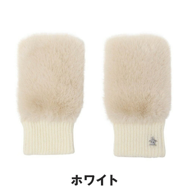 ベストスポーツ Munsingwear（マンシングウェア）製品。Munsingwear フェイクファー＆ニットコンビ ハンドウォーマー 25FW MG5FGV50L
