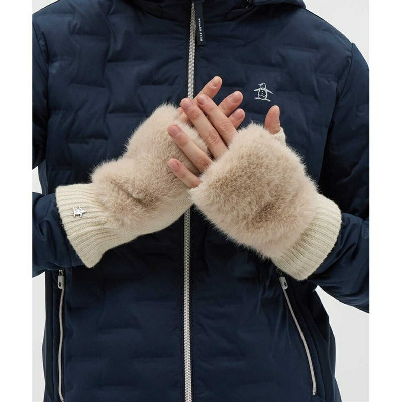 ベストスポーツ Munsingwear（マンシングウェア）製品。Munsingwear フェイクファー＆ニットコンビ ハンドウォーマー 25FW MG5FGV50L
