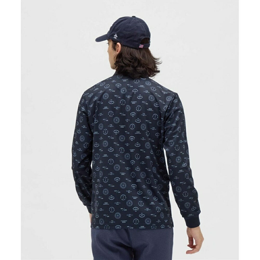 Munsingwear ロゴ総柄プリント長袖ポロシャツ 25FW MG5FLS80M | 自転車