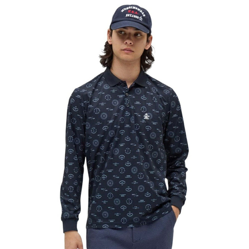 ベストスポーツ Munsingwear ロゴ総柄プリント長袖ポロシャツ 25FW MG5FLS80M