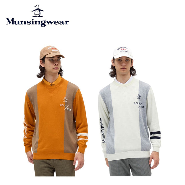 Munsingwear（マンシングウェア） Munsingwear（マンシングウェア）製品。Munsingwear ロゴインターシャクルーネックセーター 25FW MG5FST80M