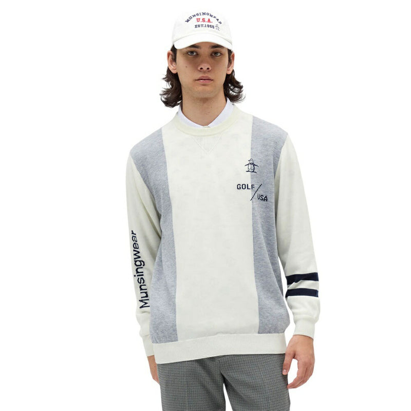 ベストスポーツ Munsingwear ロゴインターシャクルーネックセーター 25FW MG5FST80M