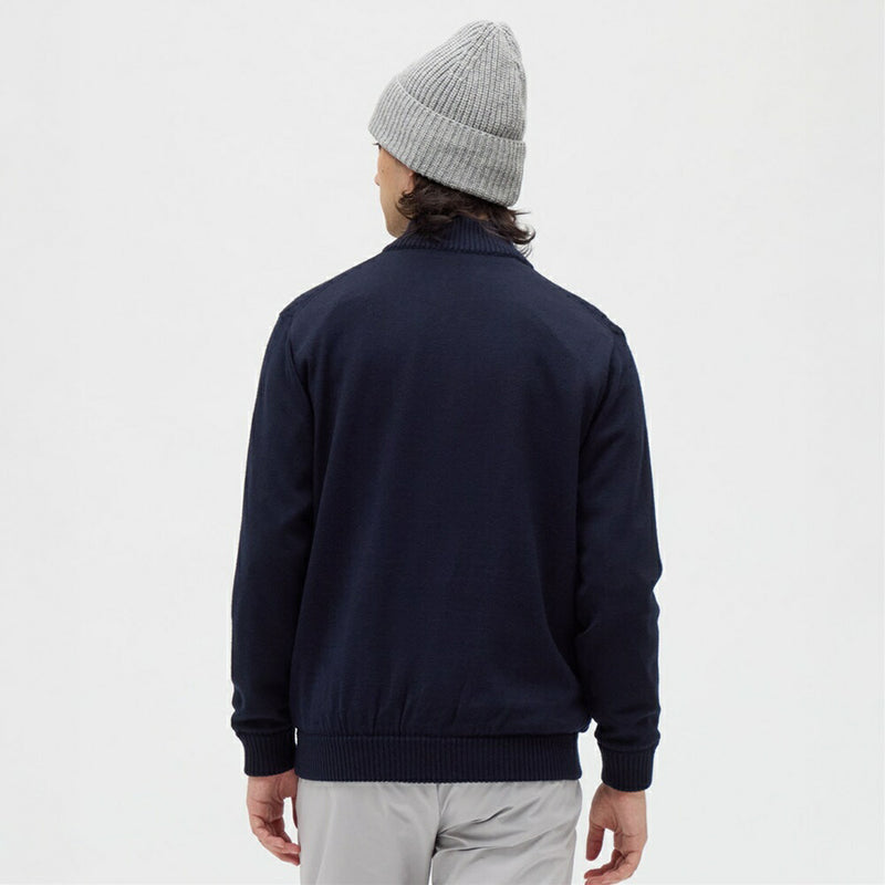 ベストスポーツ Munsingwear（マンシングウェア）製品。Munsingwear 防風裏地付きフルジップ地柄セーター 25FW MG5FST81M