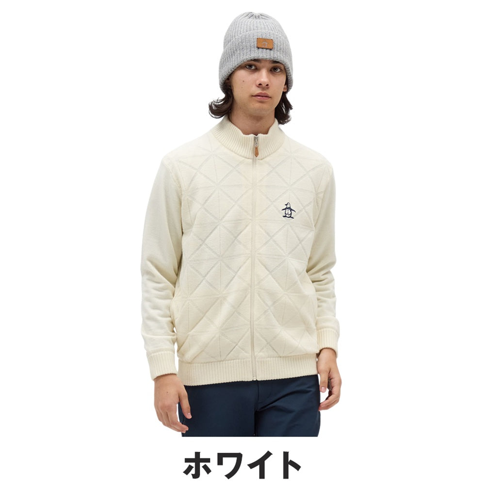 未使用品【アンパスィ】ジップアップセーター ネイビー 防風素材裏地付き M 未使用品【アンパスィ】ジップアップセーター ネイビー 防風素材