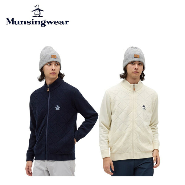 Munsingwear（マンシングウェア） Munsingwear（マンシングウェア）製品。Munsingwear 防風裏地付きフルジップ地柄セーター 25FW MG5FST81M