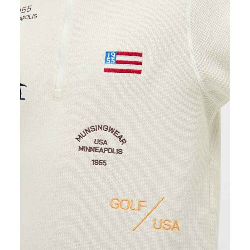 Munsingwear 吸湿発熱飛び刺繍ハーフジップカットソー 25FW MG5FSW25M