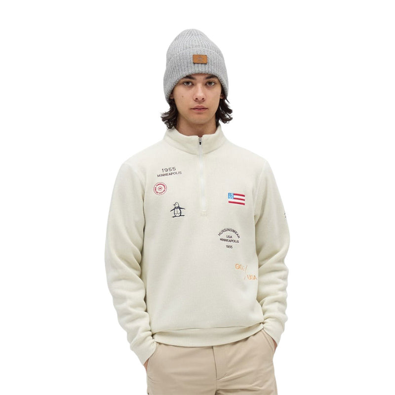 Munsingwear 吸湿発熱飛び刺繍ハーフジップカットソー 25FW MG5FSW25M