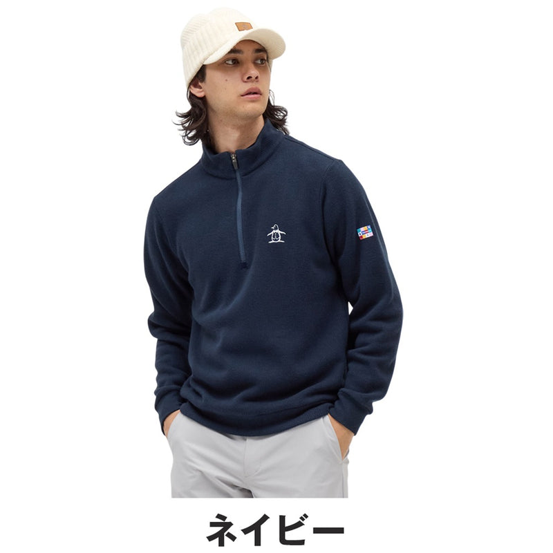 ベストスポーツ Munsingwear（マンシングウェア）製品。Munsingwear 吸湿発熱スタンドカラーハーフジップカットソー 25FW MG5FSW80M