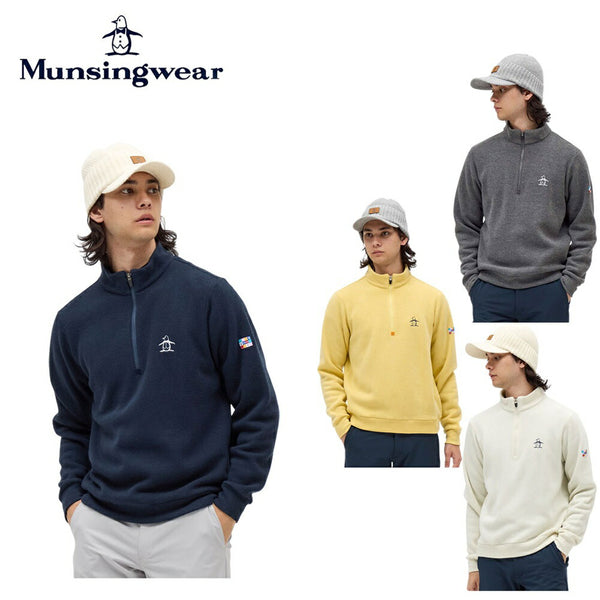 Munsingwear（マンシングウェア） Munsingwear（マンシングウェア）製品。Munsingwear 吸湿発熱スタンドカラーハーフジップカットソー 25FW MG5FSW80M