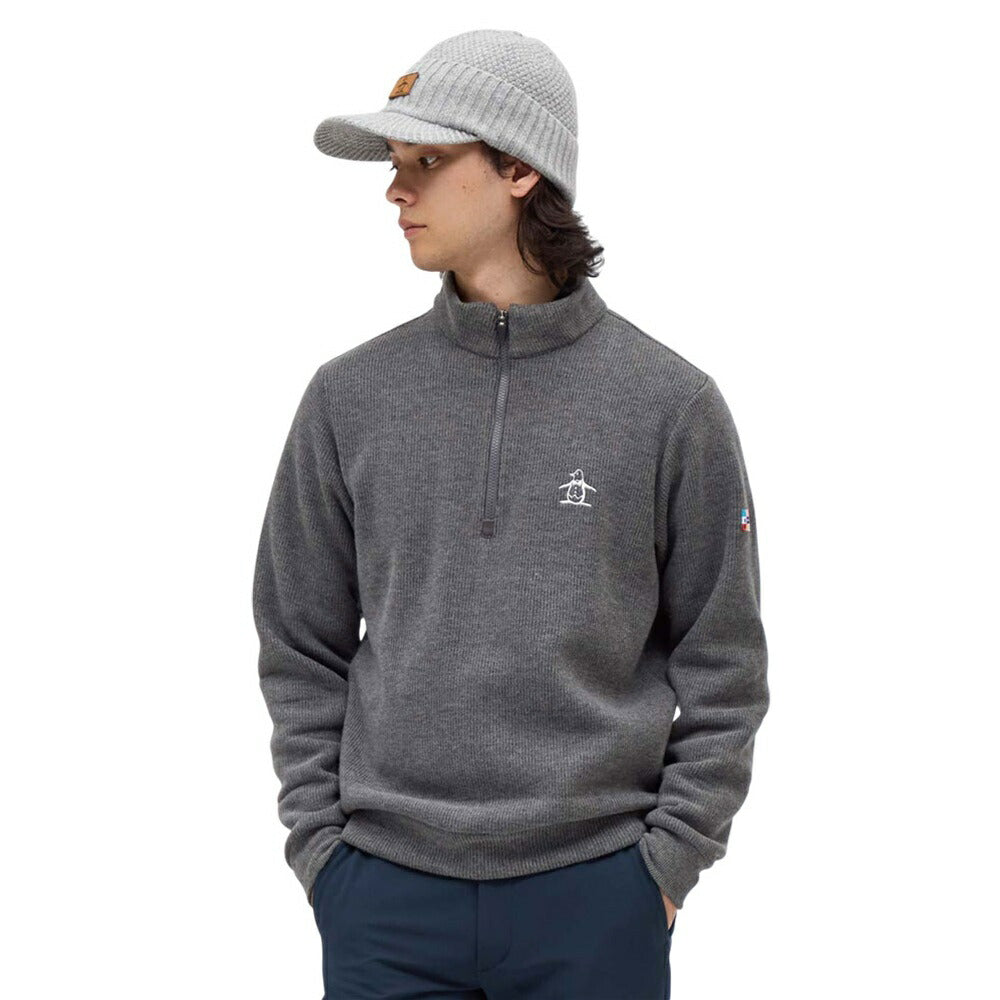 Munsingwear 吸湿発熱スタンドカラーハーフジップカットソー 25FW