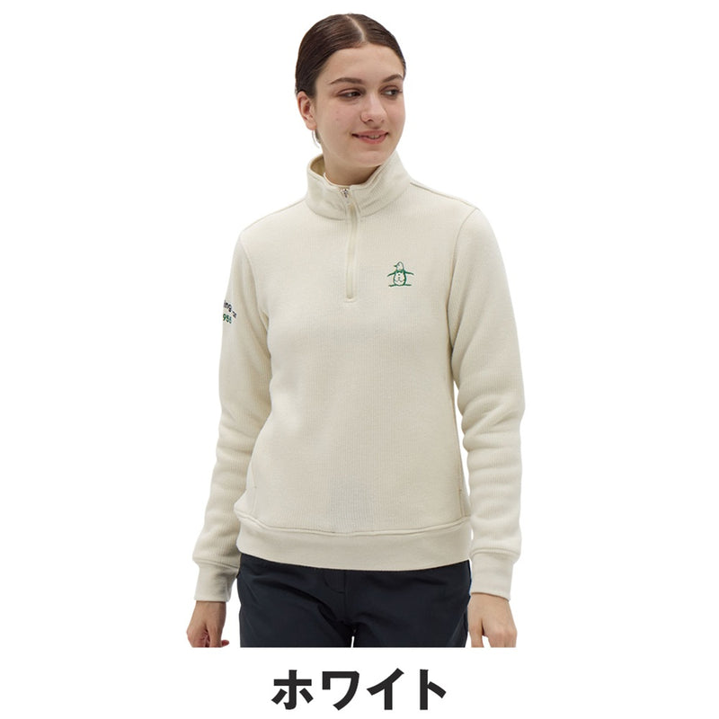 ベストスポーツ Munsingwear（マンシングウェア）製品。Munsingwear 吸湿発熱スタンドカラーハーフジップカットソー 25FW MG5FSW81L