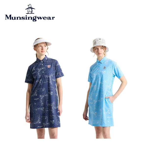 Munsingwear 高通気 Sunscreen NIR バンダナ総柄半袖ワンピース 26SS