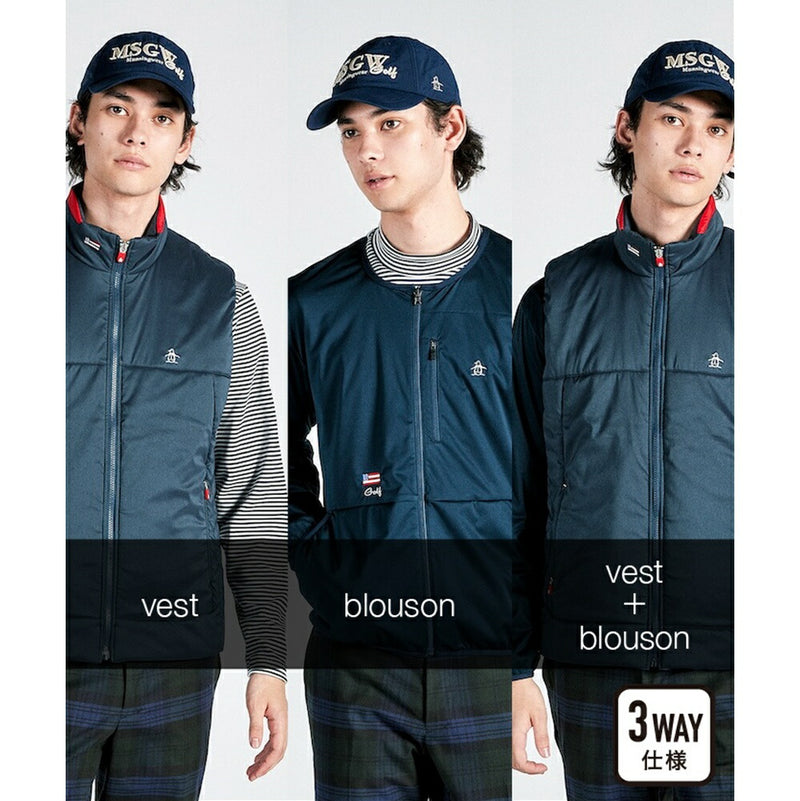 ベストスポーツ Munsingwear（マンシングウェア）製品。Munsingwear SEASON COLLECTION HEAT NAVI 中わたベストx軽量ブルゾン3WAYアウター 24FW MG4FJK23M