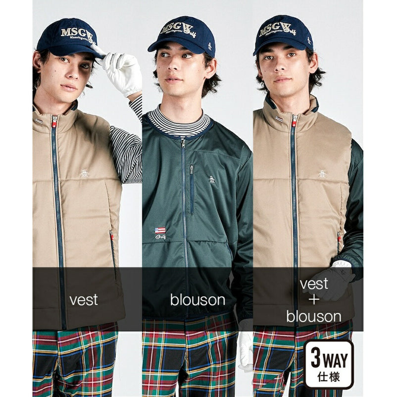 ベストスポーツ Munsingwear（マンシングウェア）製品。Munsingwear SEASON COLLECTION HEAT NAVI 中わたベストx軽量ブルゾン3WAYアウター 24FW MG4FJK23M