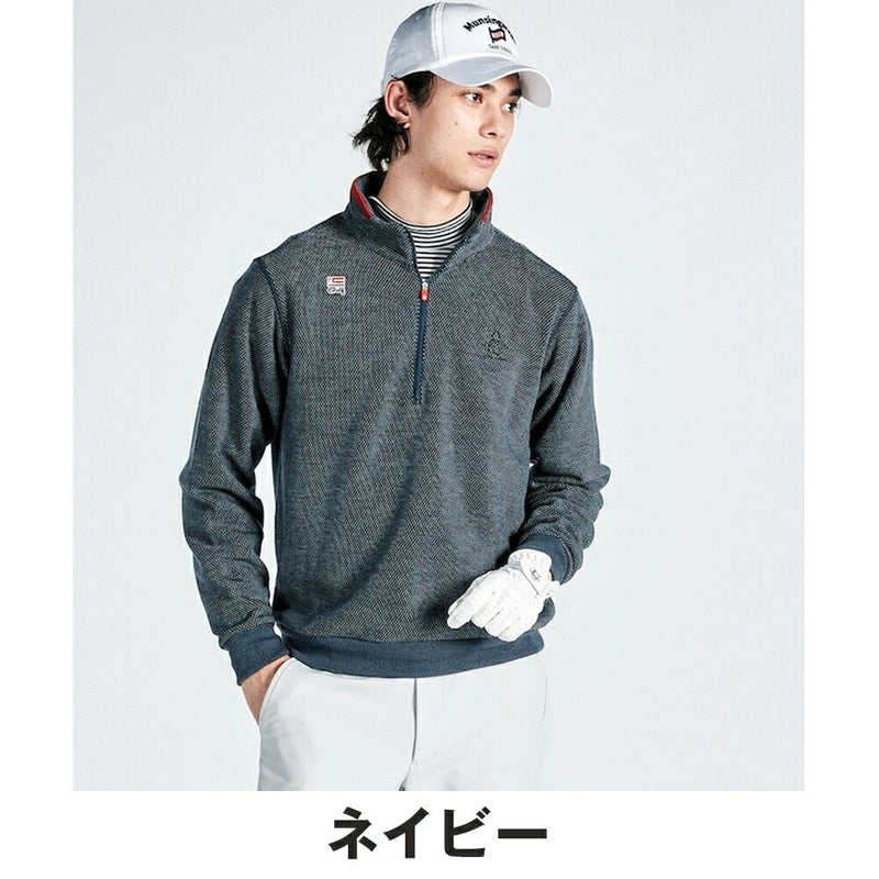 ベストスポーツ Munsingwear（マンシングウェア）製品。Munsingwear SEASON COLLECTION 吸湿発熱裏起毛カットソーハーフジッププルオーバー 24FW MG4FSW22M