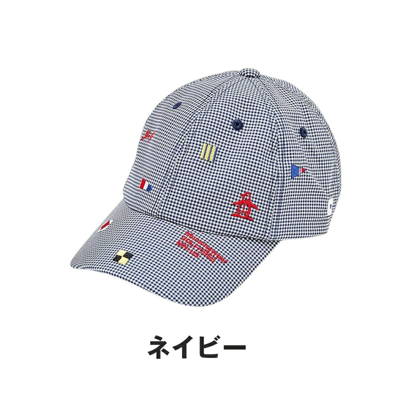 ベストスポーツ Munsingwear（マンシングウェア）製品。Munsingwear ギンガムチェックサッカー素材 フラッグ飛び柄刺しゅうキャップ 25SS MG5SCP02L