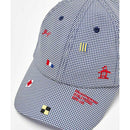 ベストスポーツ Munsingwear（マンシングウェア）製品。Munsingwear ギンガムチェックサッカー素材 フラッグ飛び柄刺しゅうキャップ 25SS MG5SCP02L