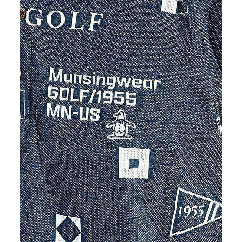 ベストスポーツ Munsingwear（マンシングウェア）製品。Munsingwear 吸汗速乾フラッグモチーフジャガード半袖ポロシャツ 25SS MG5SHS21M