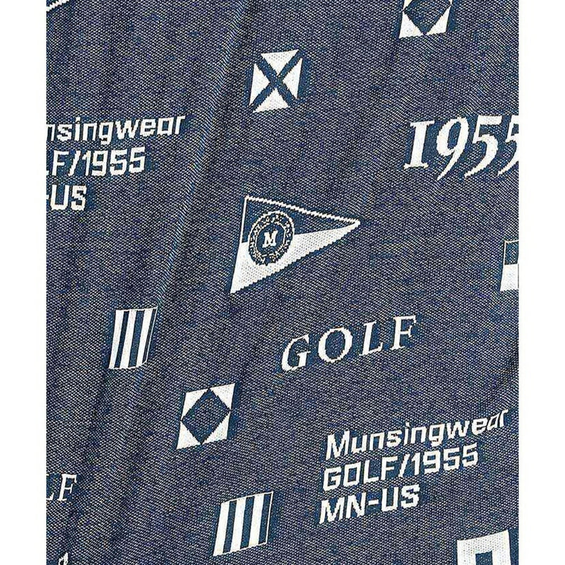 ベストスポーツ Munsingwear（マンシングウェア）製品。Munsingwear 吸汗速乾フラッグモチーフジャガード半袖ポロシャツ 25SS MG5SHS21M