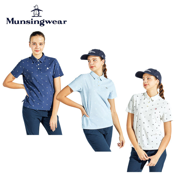 ゴルフ用品 2025年春夏 Munsingwear（マンシングウェア）製品。Munsingwear SEASON COLLECTION SUNSCREEN 飛び柄プリント半袖ポロシャツ 25SS MG5SHS82L