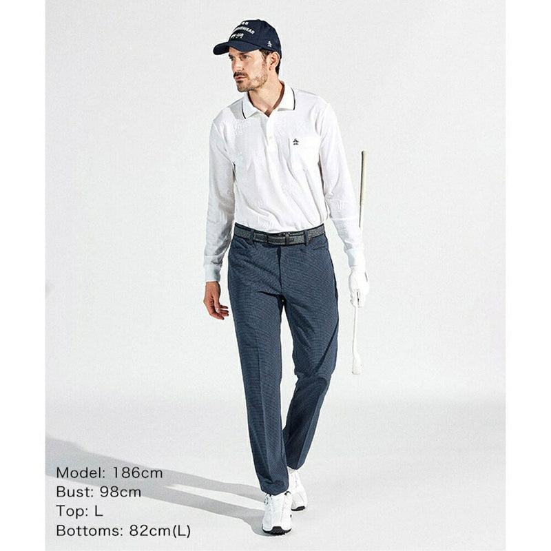 ベストスポーツ Munsingwear（マンシングウェア）製品。Munsingwear ストレッチリンクスジャガード長袖ポロシャツ 25SS MG5SLS21M