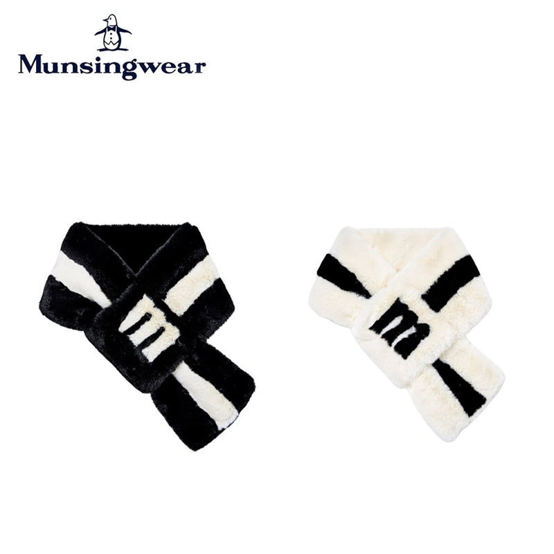 ベストスポーツ Munsingwear（マンシングウェア）製品。Munsingwear ビッグロゴ フェイクファーコンパクトマフラー 23FW MECWJK00