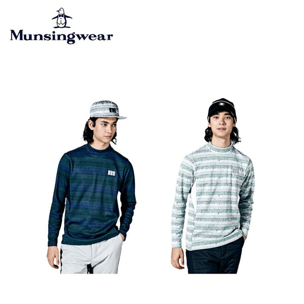 ゴルフ - ウェア - メンズ Munsingwear（マンシングウェア）製品。Munsingwear ENVOY HEATNAVIオンブレロゴ総柄プリント長袖シャツ 23FW MEMWJB04