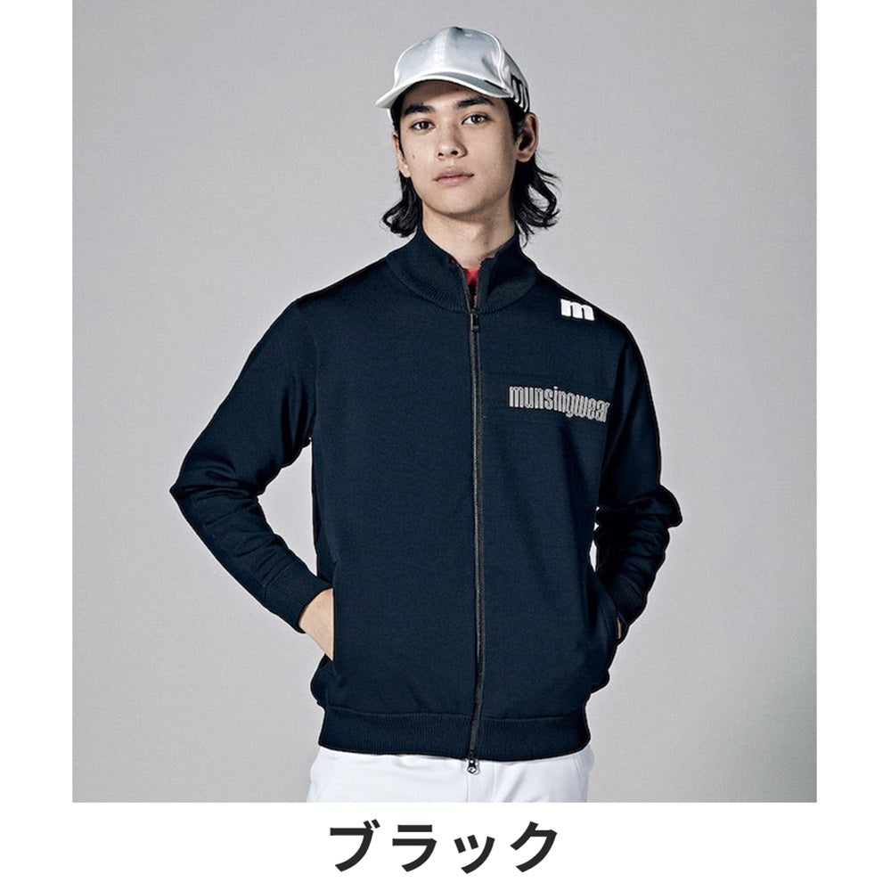 Munsingwear ENVOY 防風袖ネオンサインジャカード前開きセーター